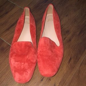 Red suede JCrew loafers